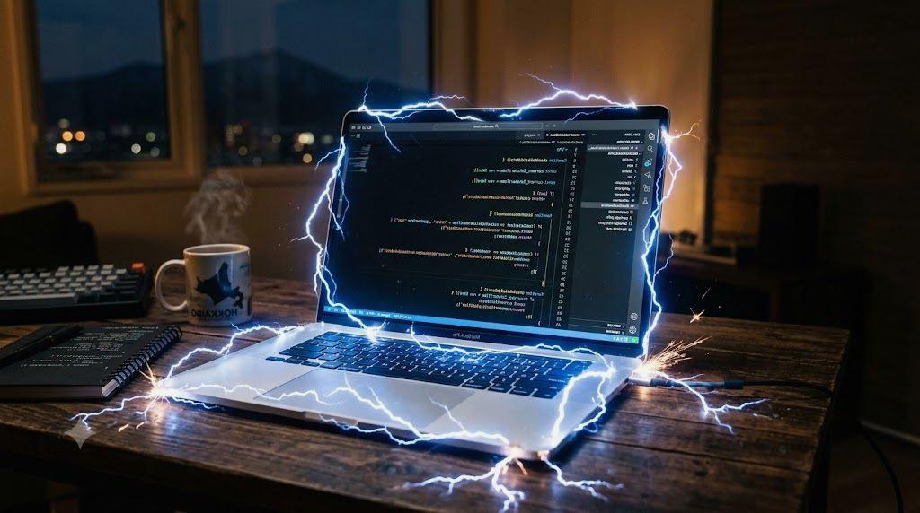 Webライティングの知識を学習するパソコンと教材