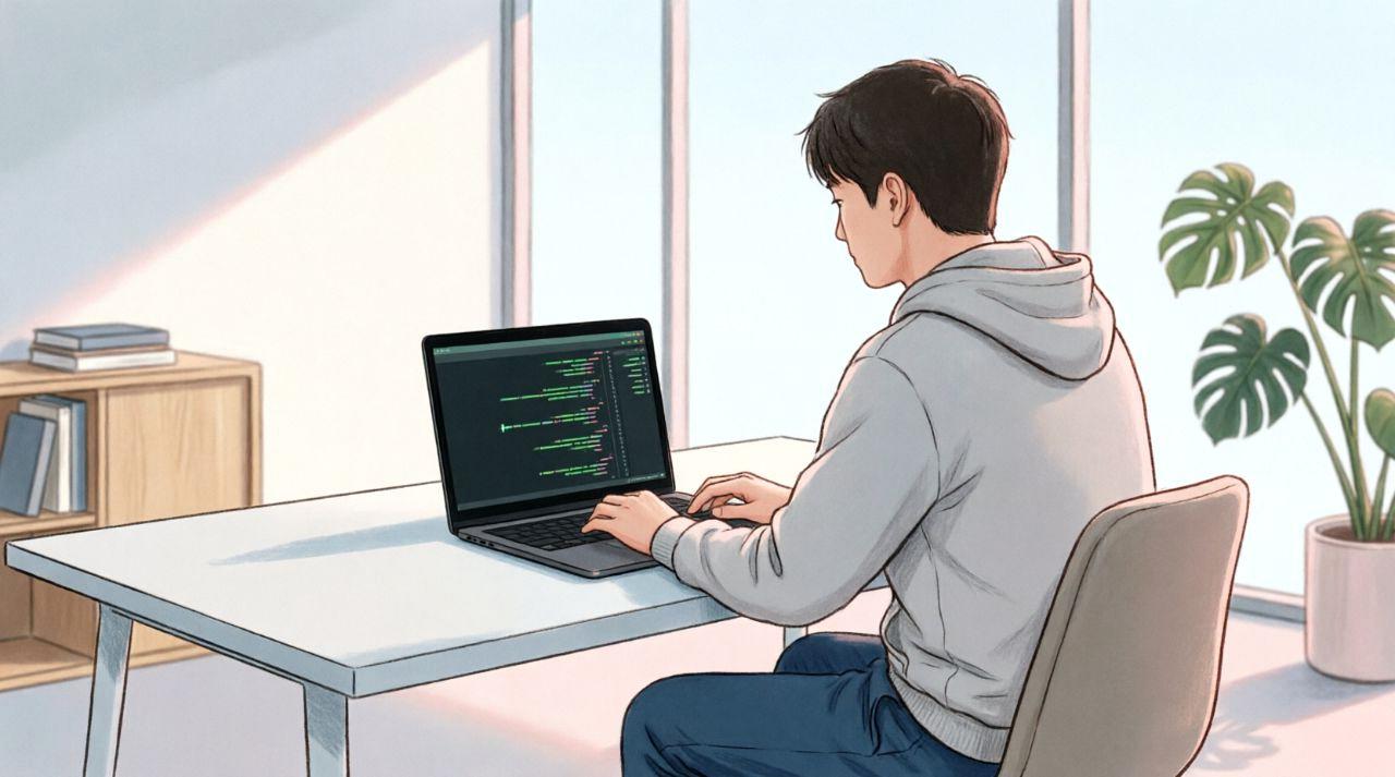 商品説明文をパソコンで作成している作業風景
