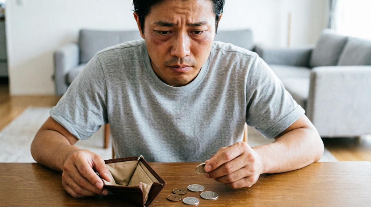 配達員が落ち着いて対応を考えている場面
