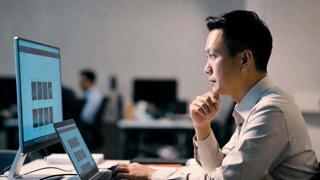 SeesaaブログとWordPressの特徴を比較するパソコン作業のイメージ