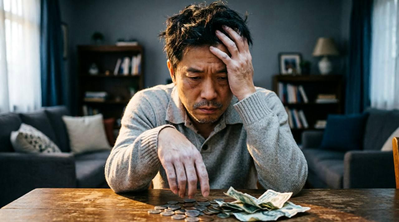 考え込みながらパソコンに向かう作家の疲れた表情の画像