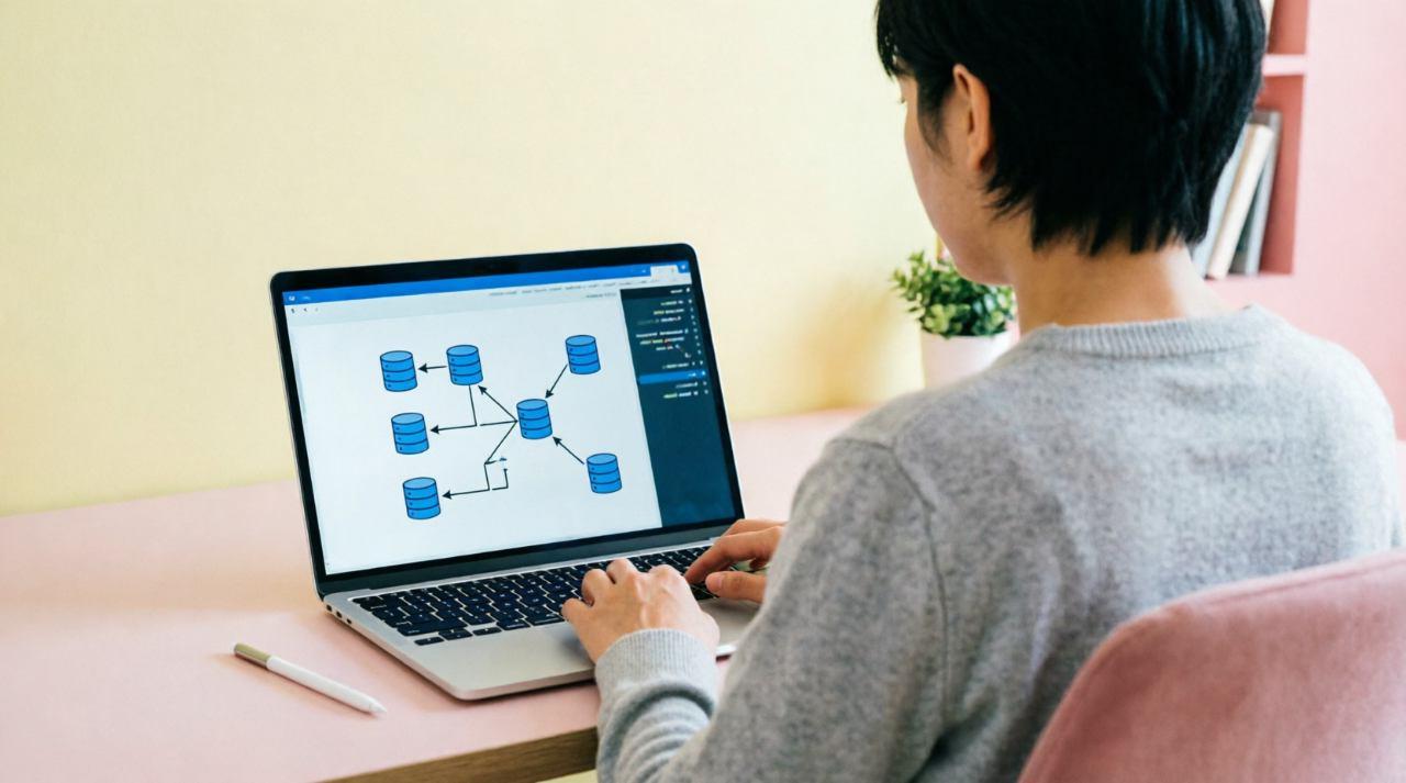 ブログ記事を作成するためにパソコンで文章を書く様子